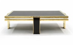 Brass and Colored Glass Coffee Table by Giacomo Sinopoli for Liwan's Rome 1970s