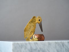 Brass and Copper Art Nouveau Cigar Cutter by Ignatius Taschner, Germany, 1910s.