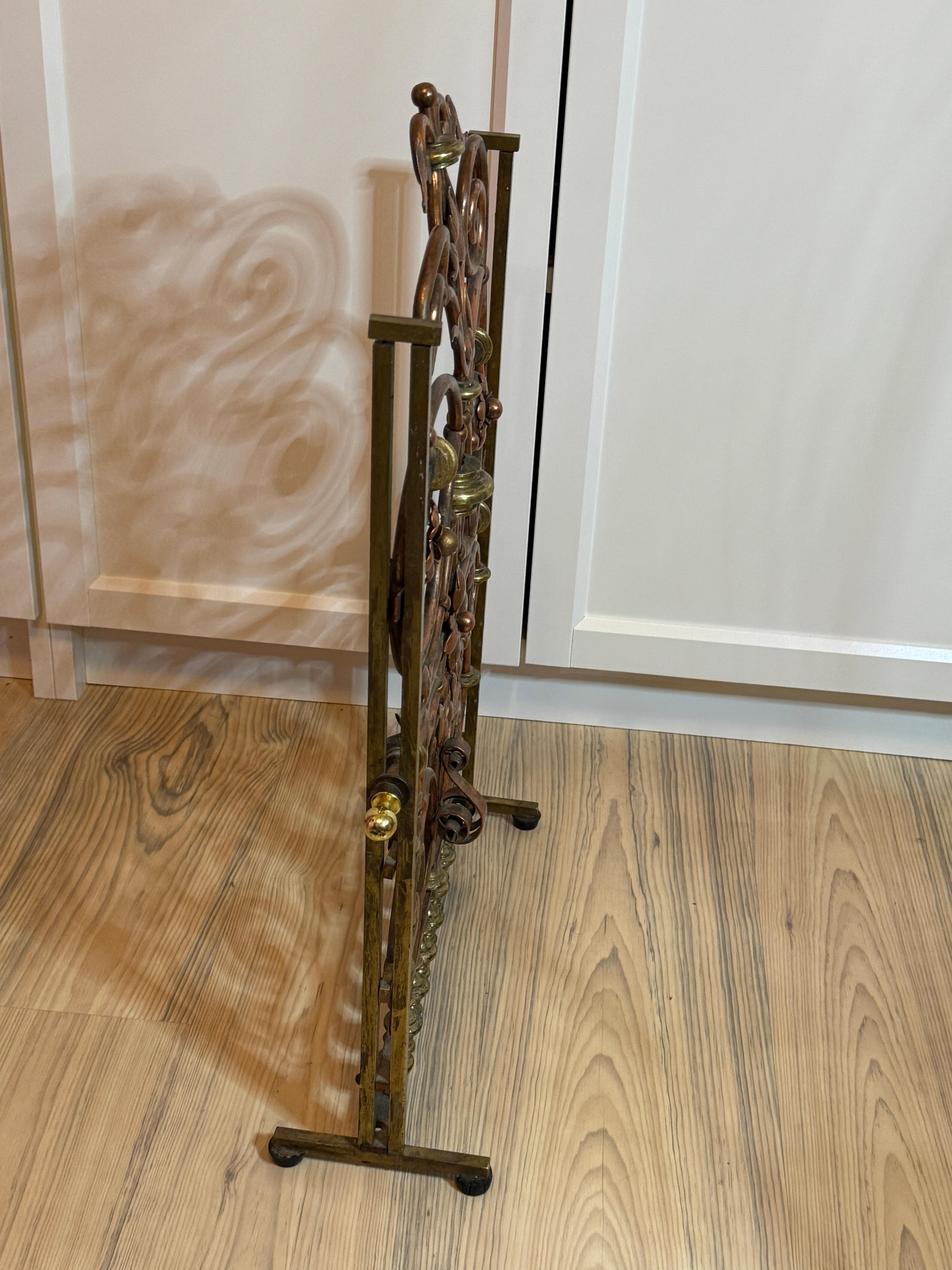 Écran de cheminée en laiton et cuivre Antique, 19e siècle en vente 9