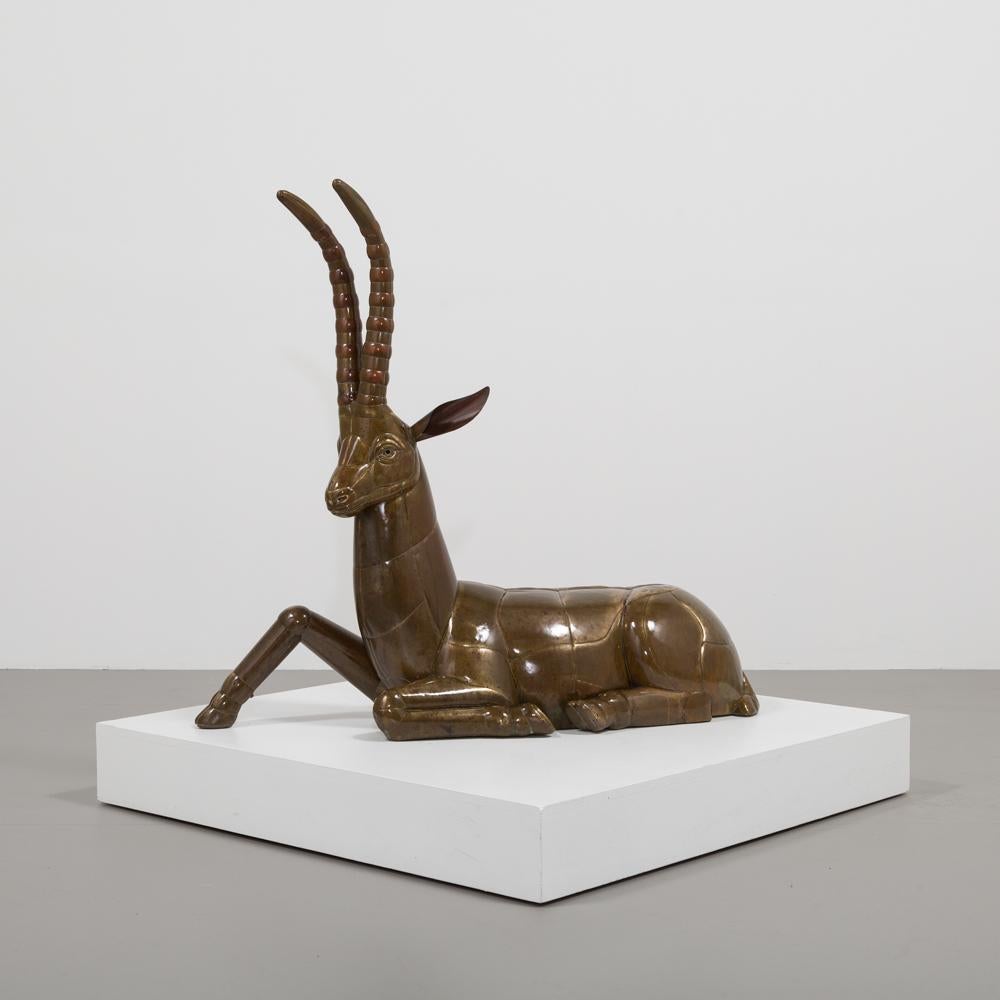 South American Brass and Copper Ibex by Sergio Bustamante Mexico, 1970s For Sale