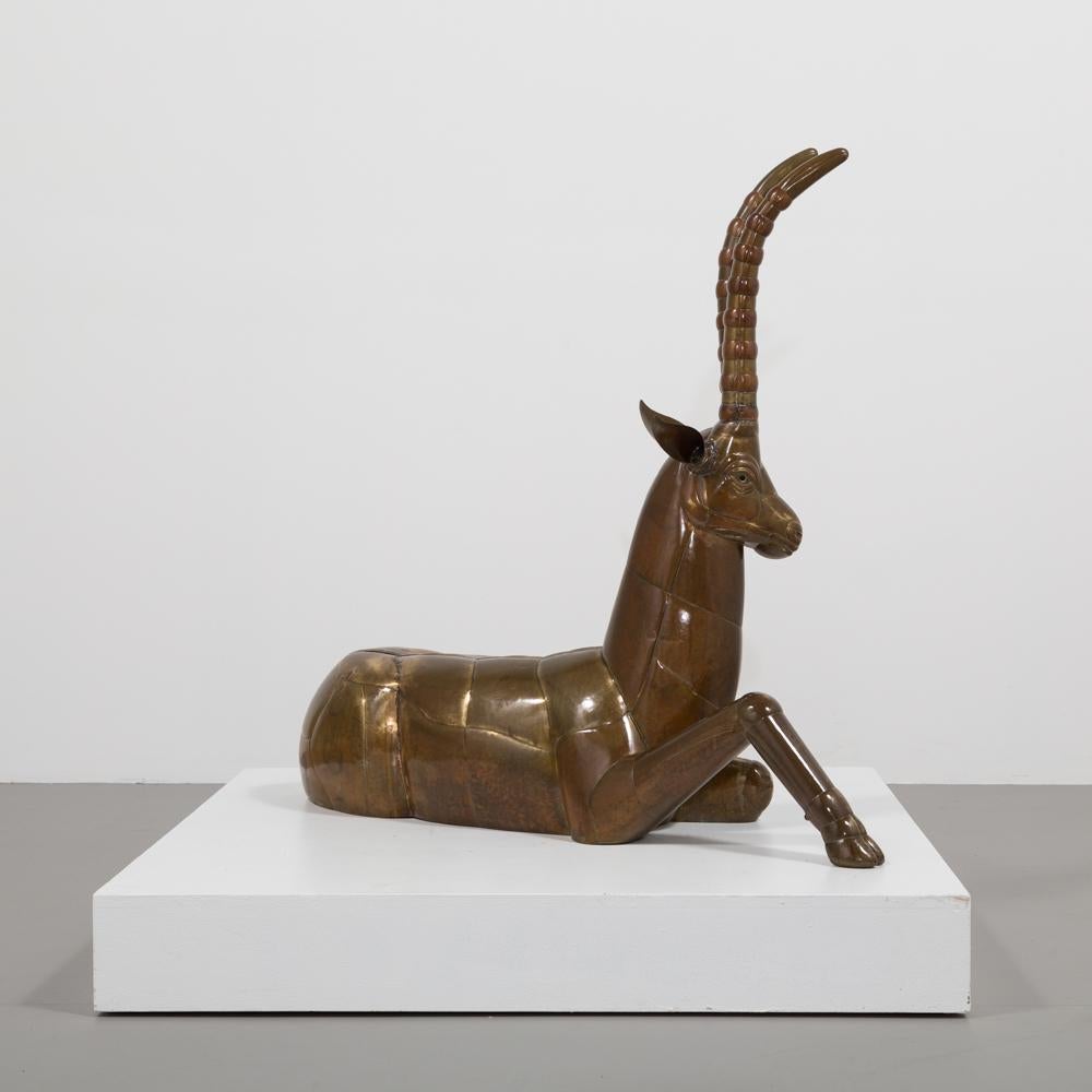 Brass and Copper Ibex by Sergio Bustamante Mexico, 1970s For Sale 1