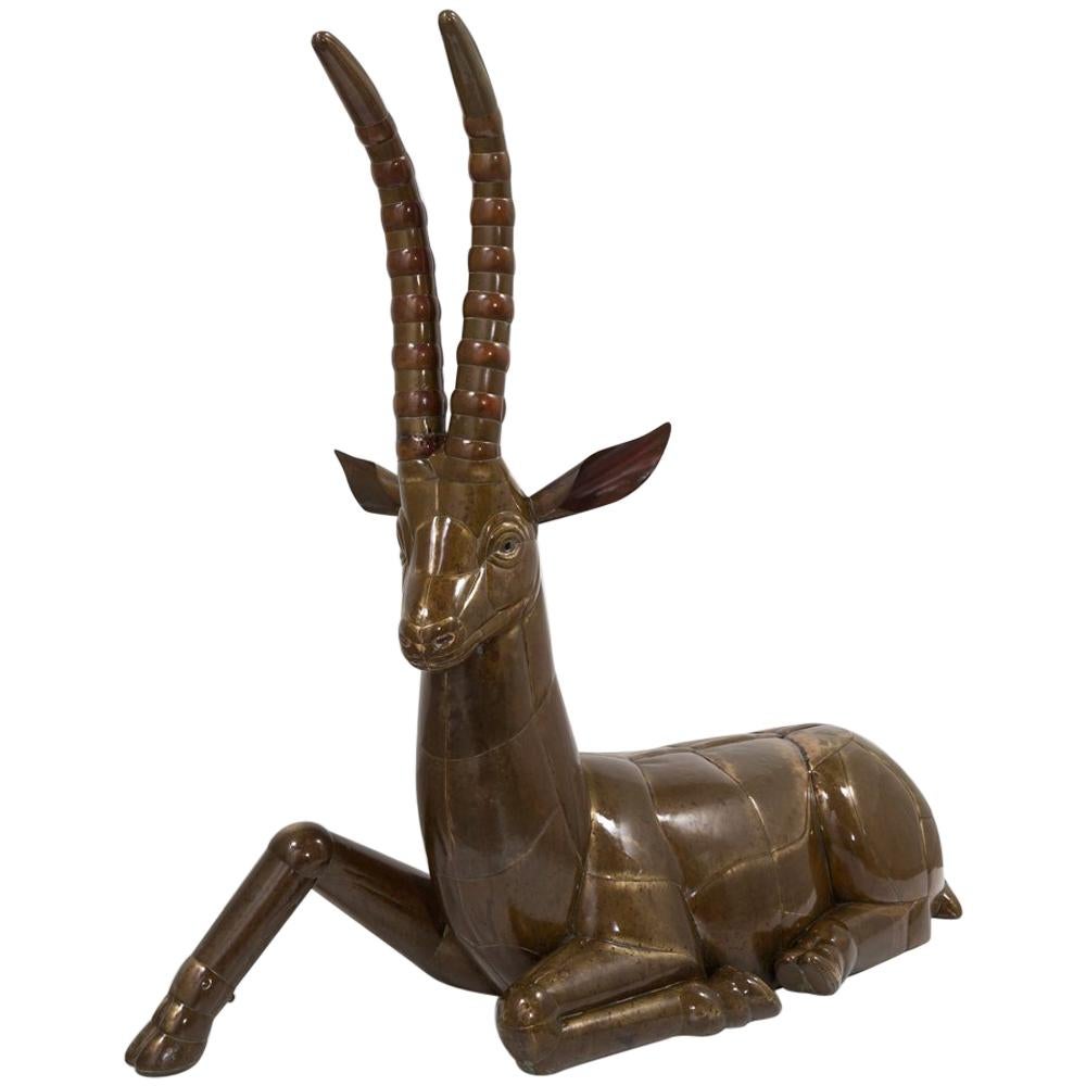 Brass and Copper Ibex by Sergio Bustamante Mexico, 1970s For Sale