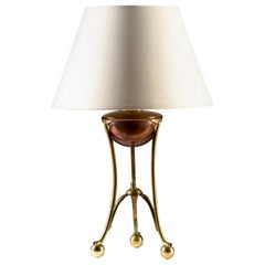 Lampe de table tripode en laiton et cuivre par W.A.S Benson