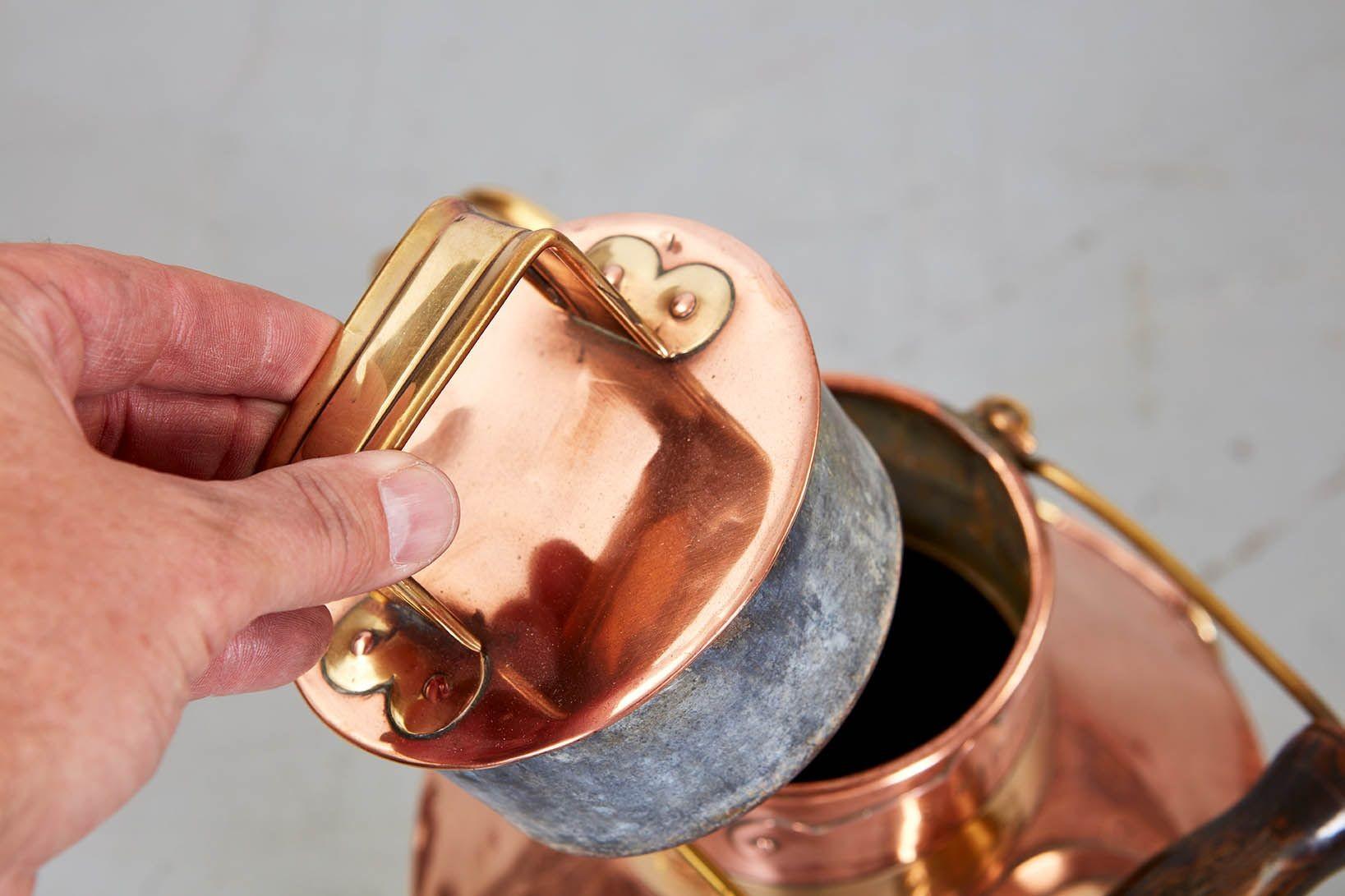 Brass and Copper Milk Can For Sale 2