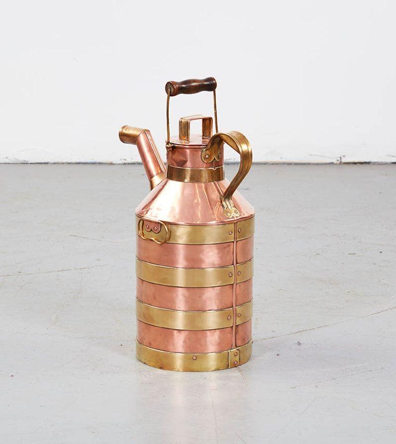 English Brass and Copper Milk Can For Sale