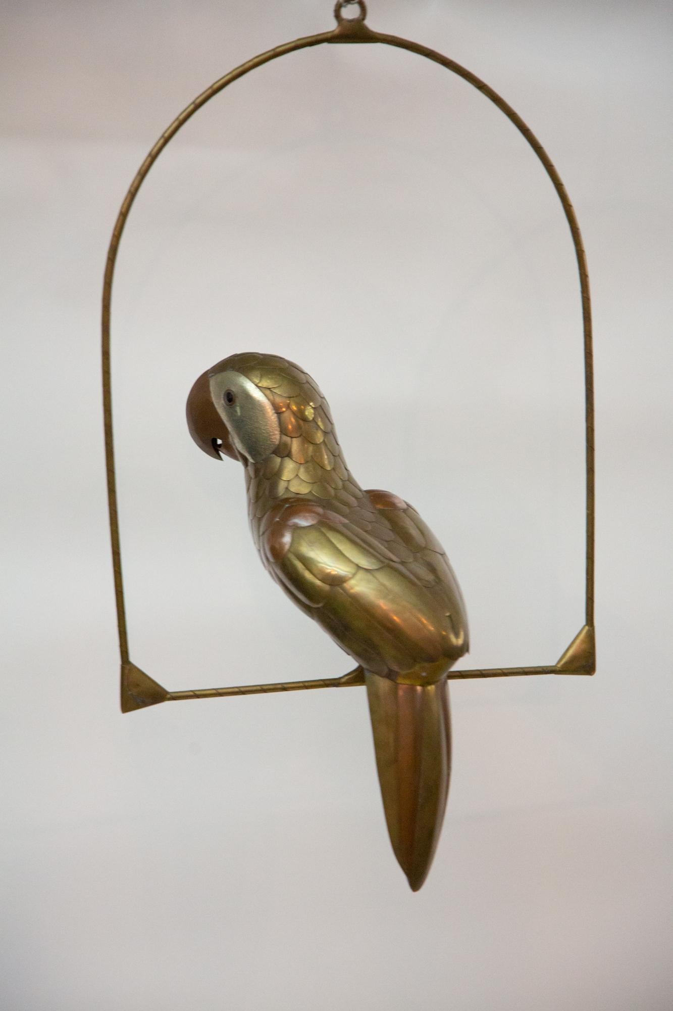 Brass and Copper Parrot in the Style of Bustamente 3