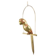 Brass and copper parrot with glass eyes - Sergio Bustamante - Mexico - c. 1970
