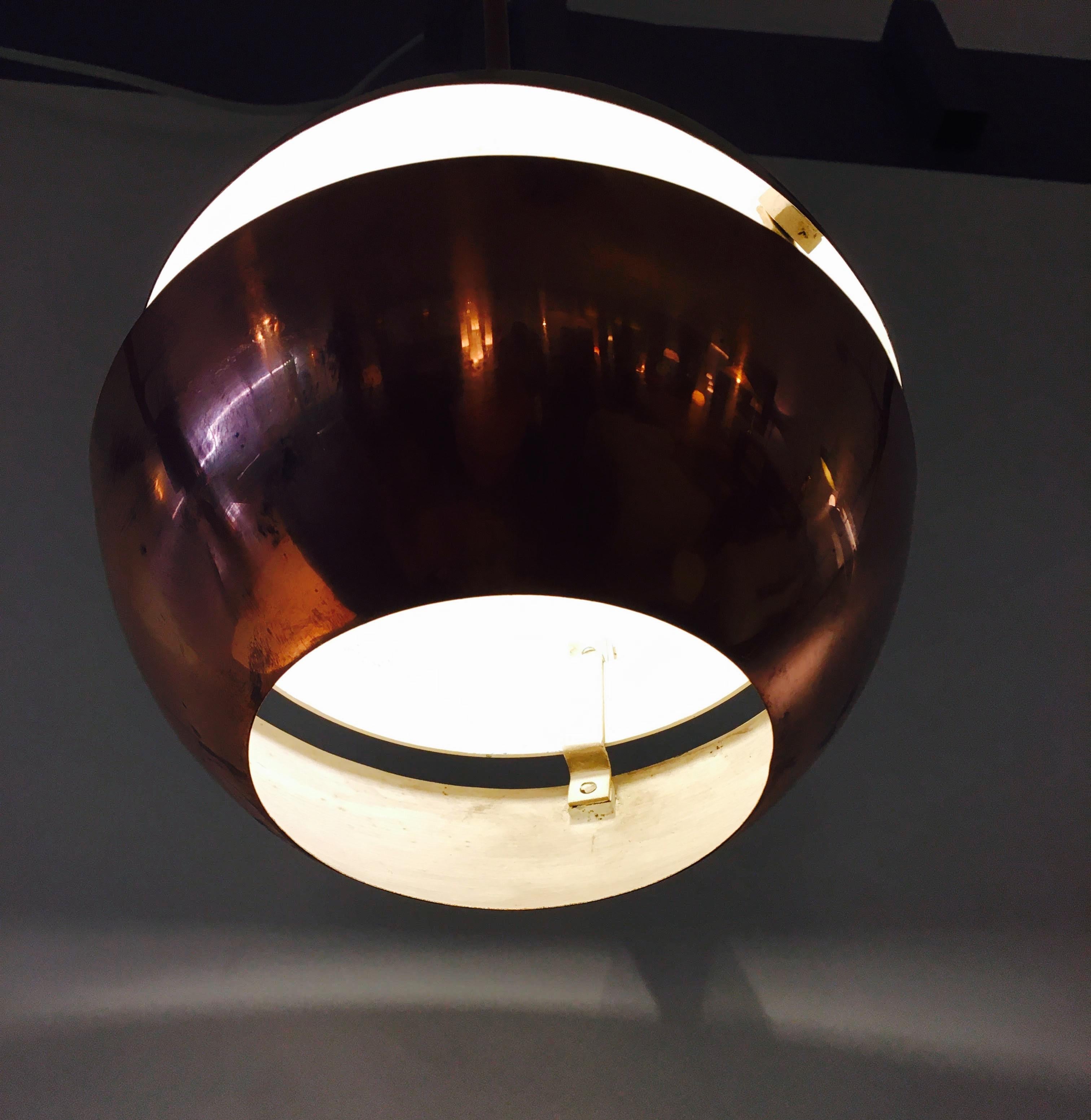 Danish Brass and Copper Spherical/Globe Shape Pendants For Sale