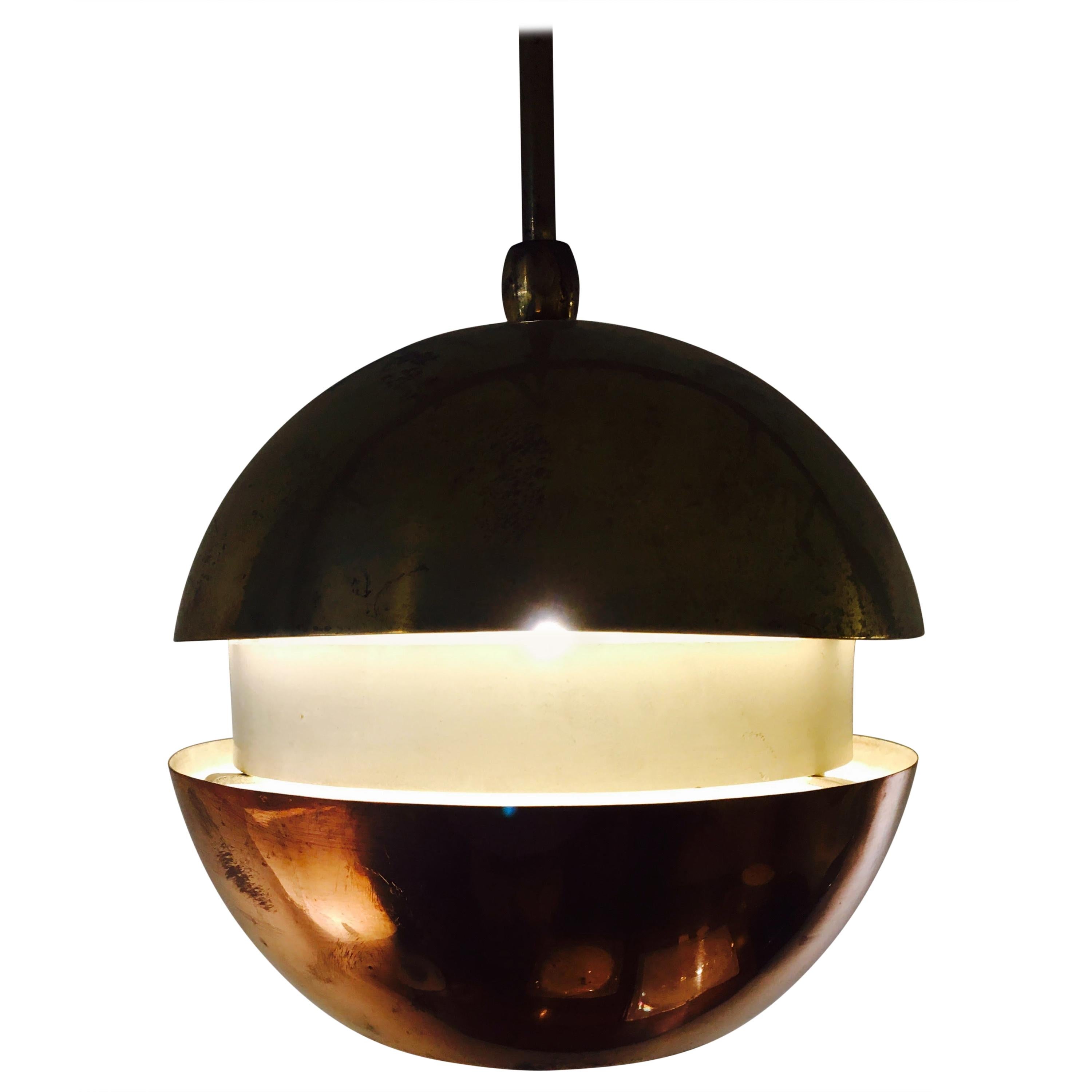 Brass and Copper Spherical/Globe Shape Pendants For Sale