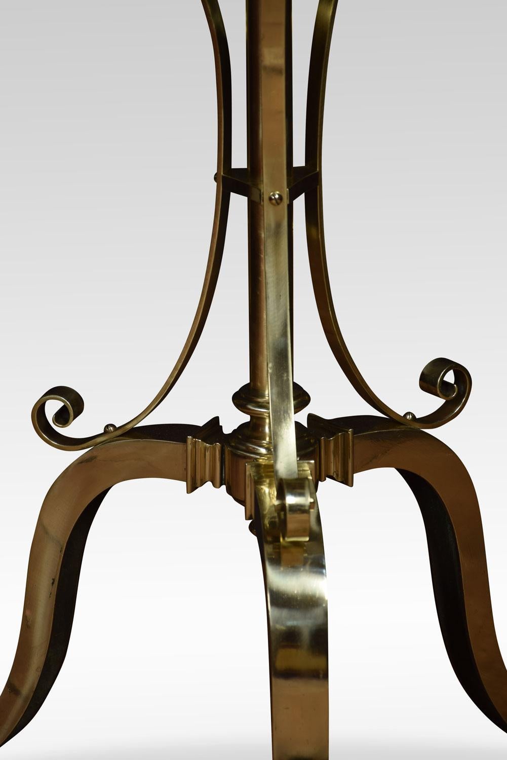 20th Century Brass and Copper Standard Lamp in the Manner of W.A.S. Benson