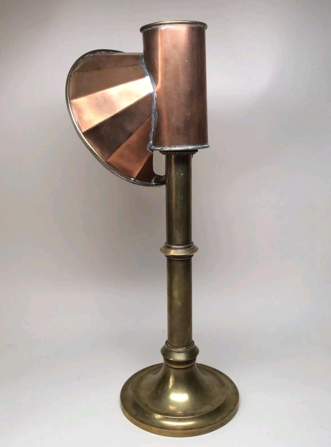 Arts and Crafts Brass and Copper Students Candle Stand by F.Lassetter & Co. For Sale