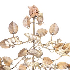 Brass and Copper Tree of Life Candle Stand