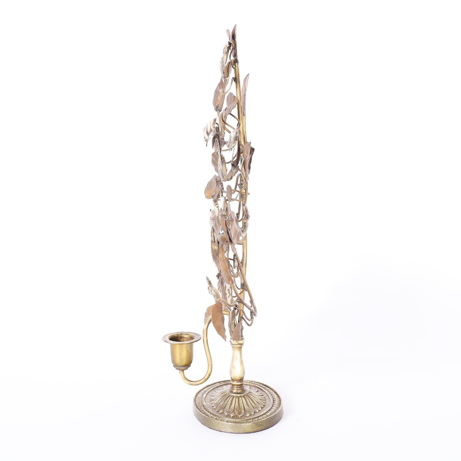 Brass and Copper Tree of Life Candle Stand 1