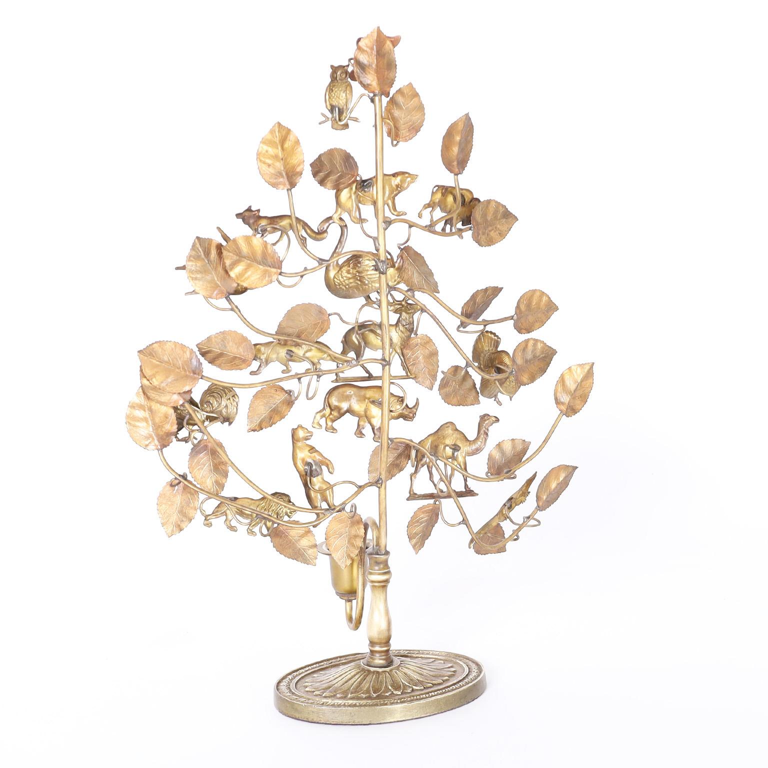 Brass and Copper Tree of Life Candle Stand 2