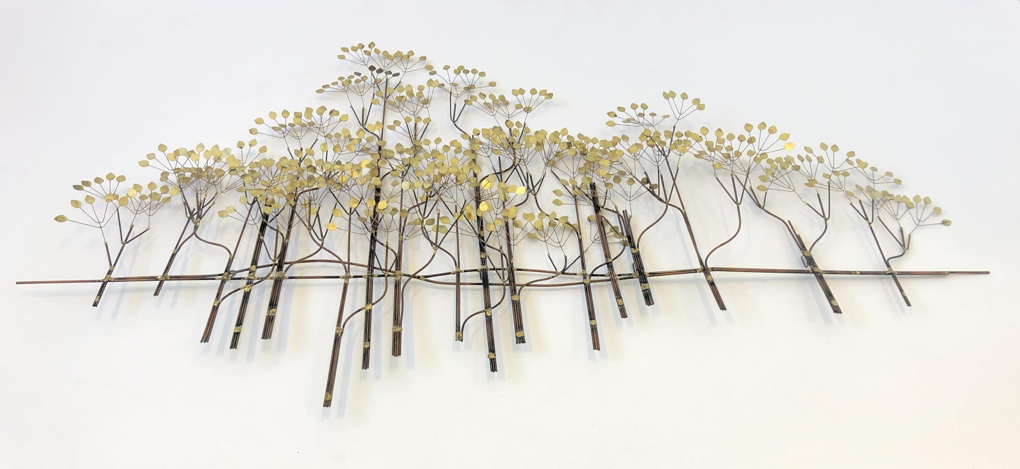 Brass and Copper Trees Wall Sculpture by Curtis Jeré 1