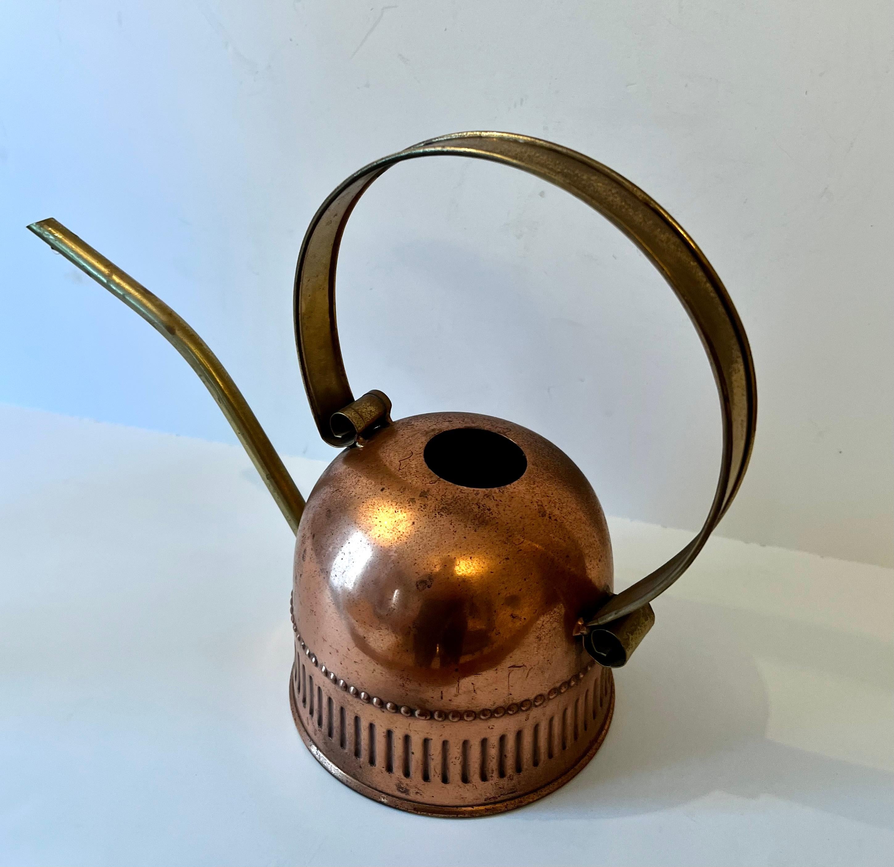 Patinated Brass and Copper Watering Can For Sale