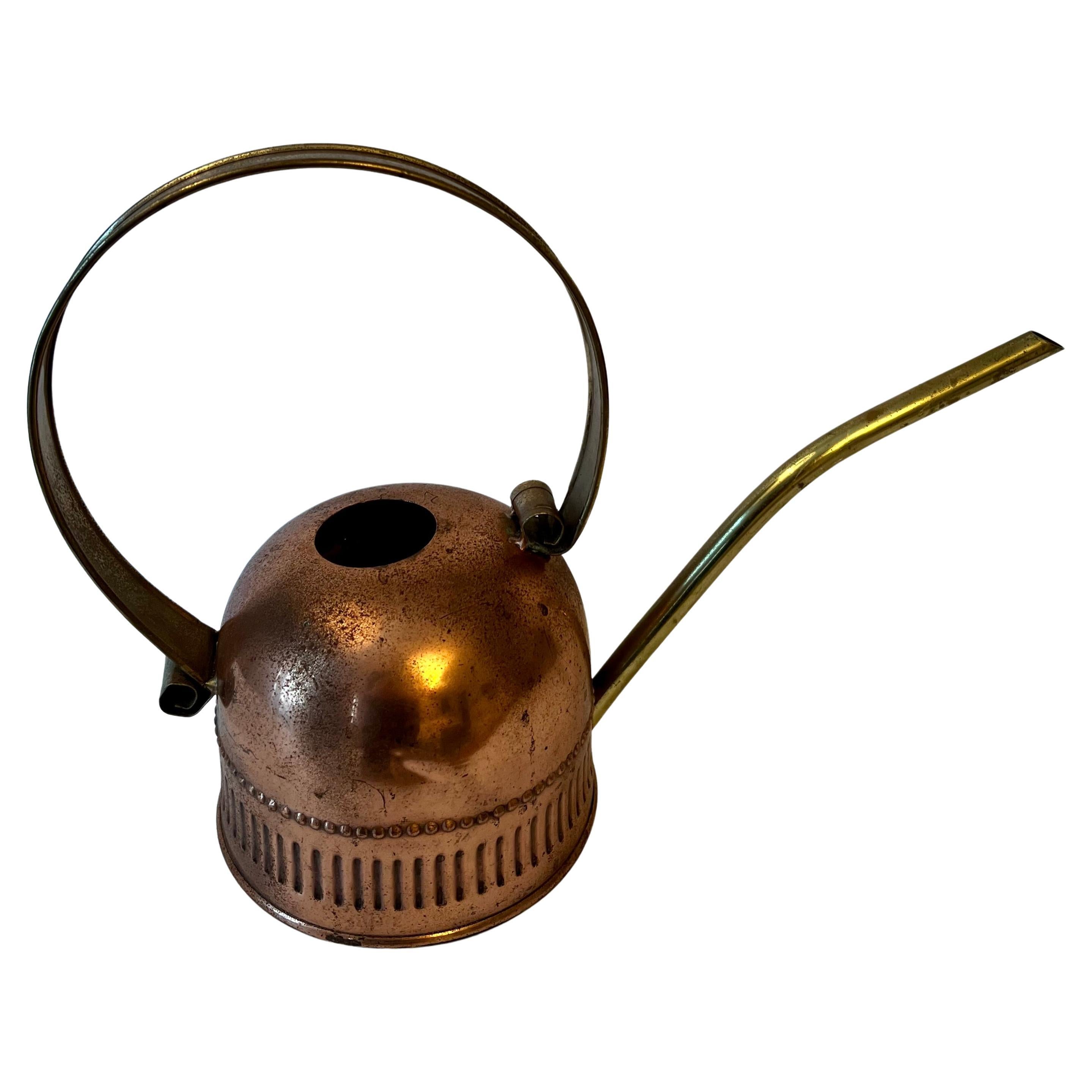 Brass and Copper Watering Can For Sale