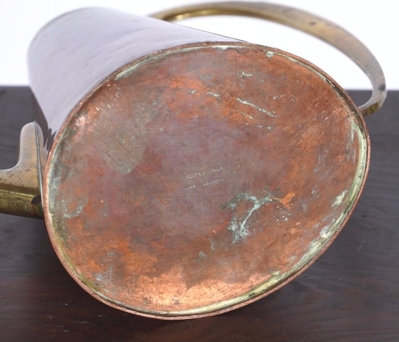 Brass and Copper Watering Can marked Illums Bolighus attributed to Carl Aubock 3