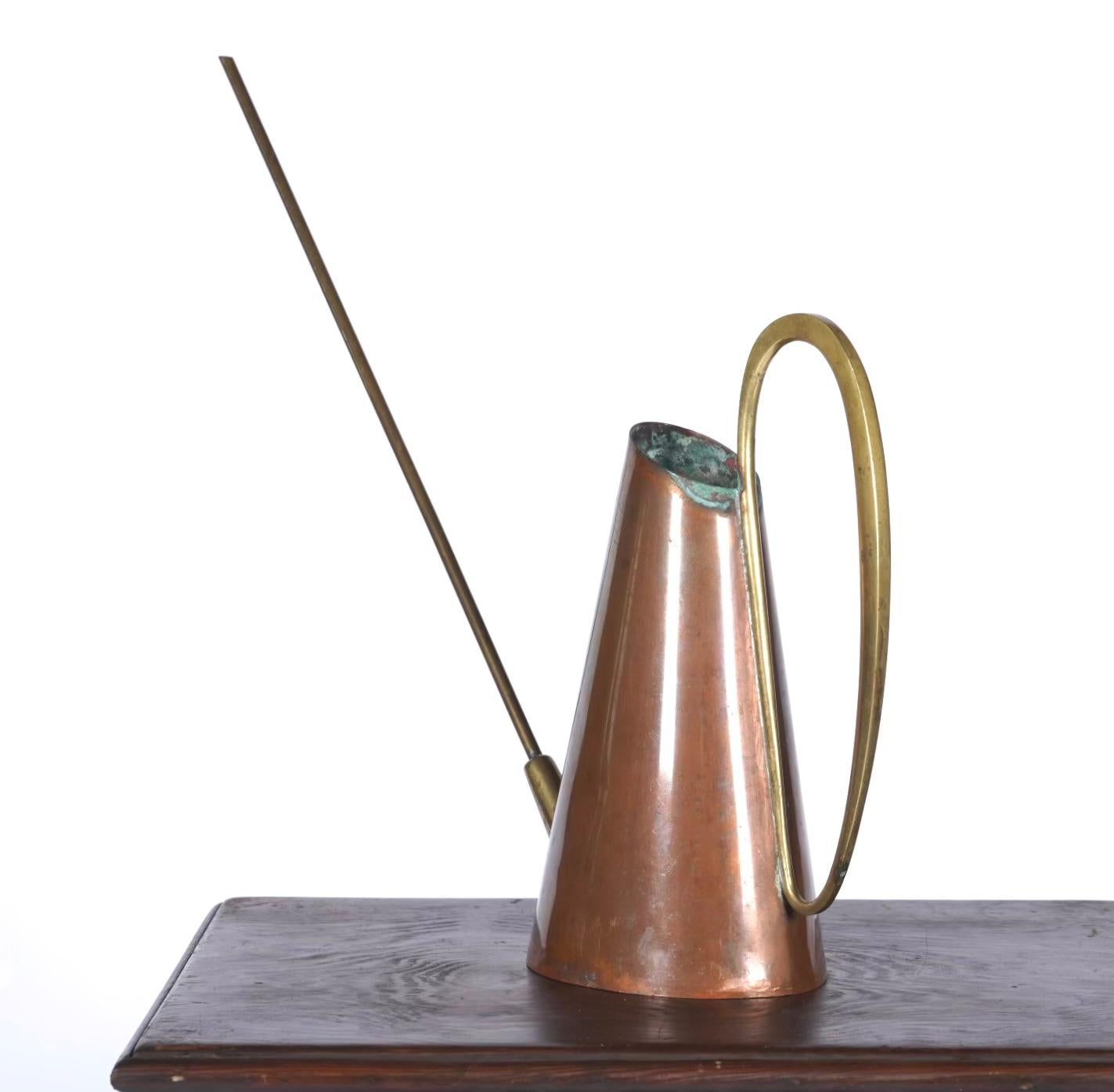 Danish Brass and Copper Watering Can marked Illums Bolighus attributed to Carl Aubock