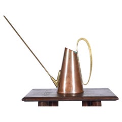 Brass and Copper Watering Can marked Illums Bolighus attributed to Carl Aubock