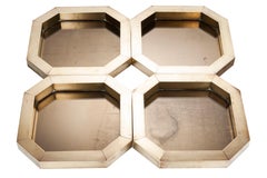 Brass and Coppered Mirror Hexagonal Trinket Tray Designed by Hartwig Bullerdieck