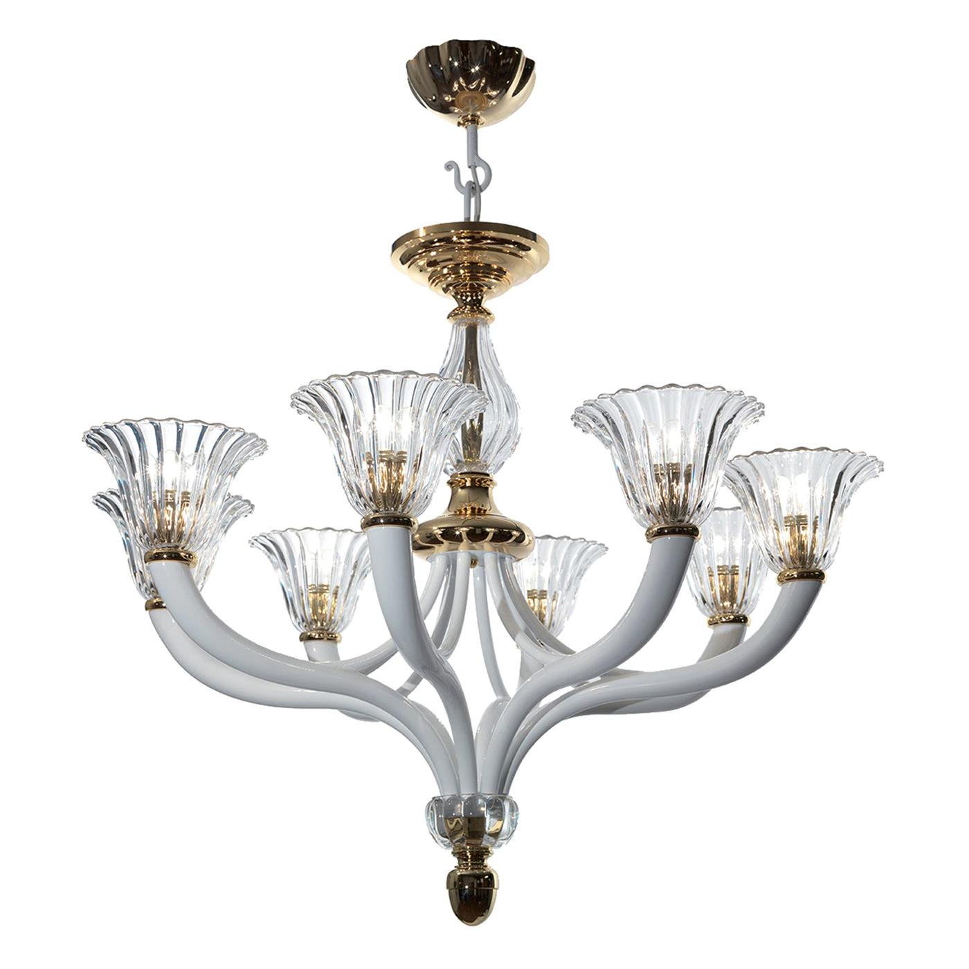 Brass and Crystal Chandelier by Banci