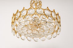 Brass and Crystal Chandelier, Sciolari Design by Palwa, Germany, 1970s
