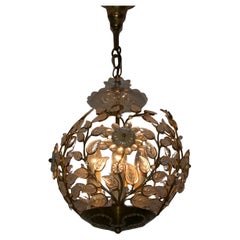 Brass and Crystal Glass Chandelier by Ernst Palme for Palwa, 1960s