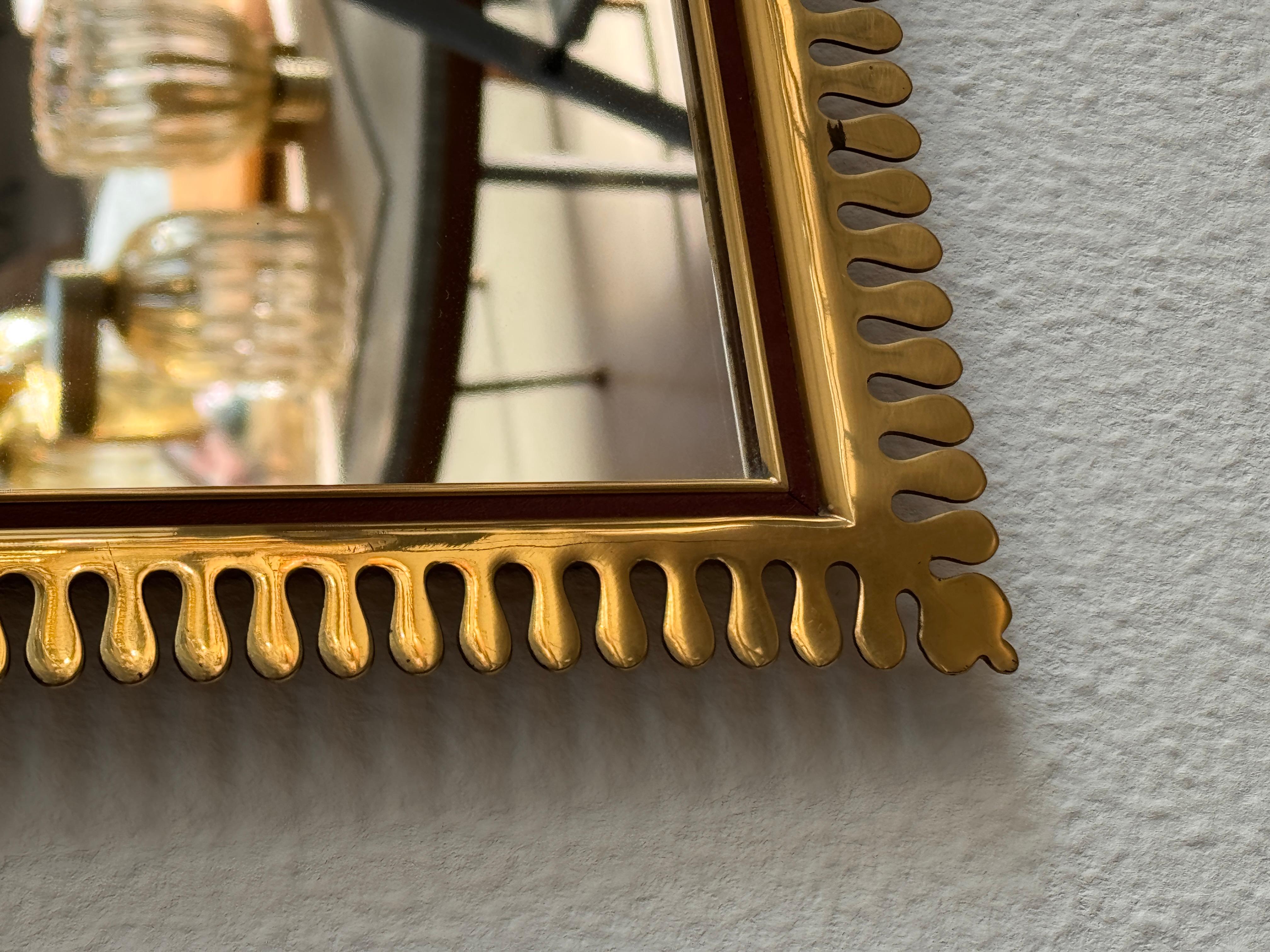 Miroir mural en laiton et verre de cristal par Vereinigte Werkstätten München, années 1970 en vente 5