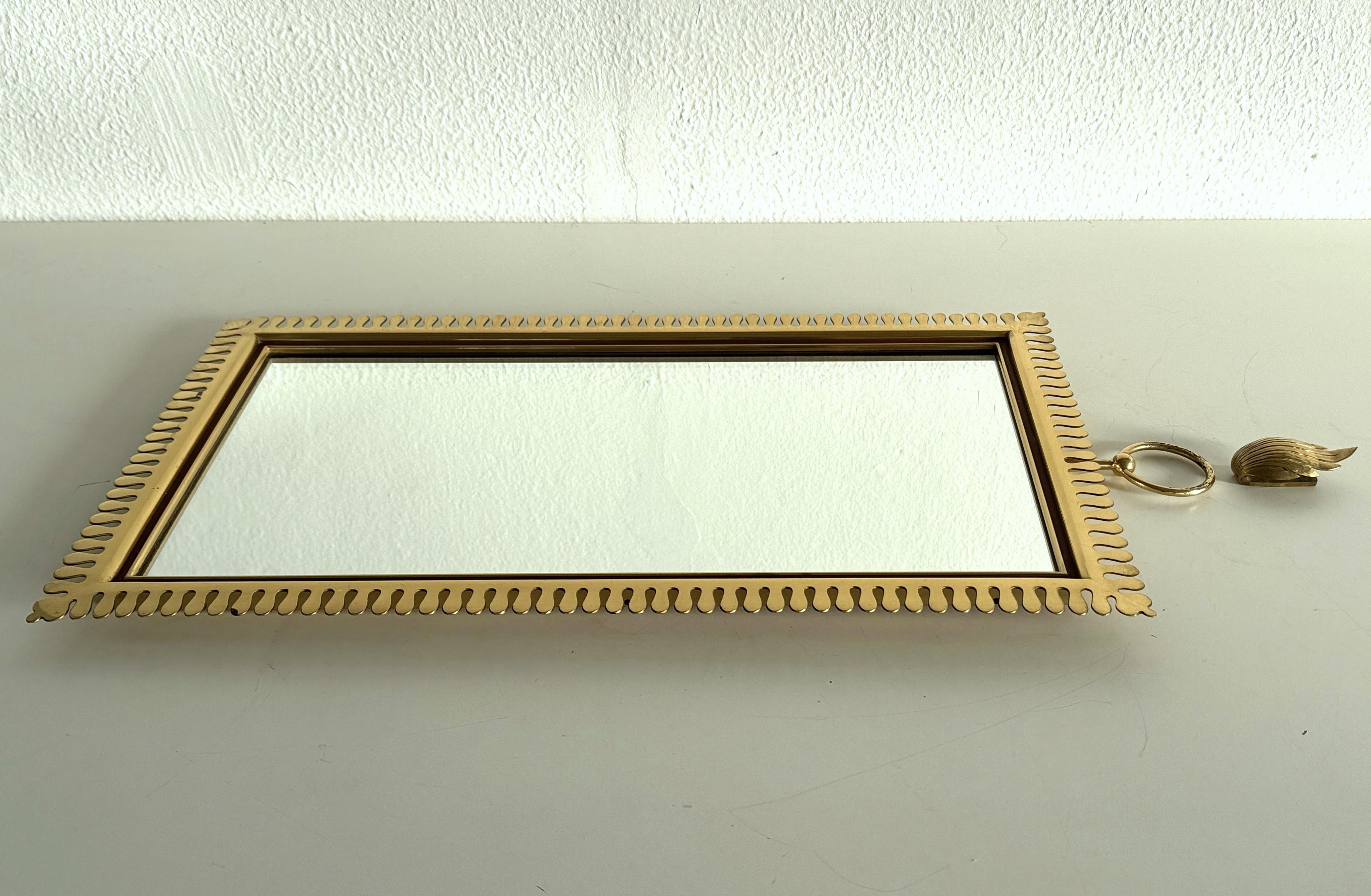 Miroir mural en laiton et verre de cristal par Vereinigte Werkstätten München, années 1970 en vente 6