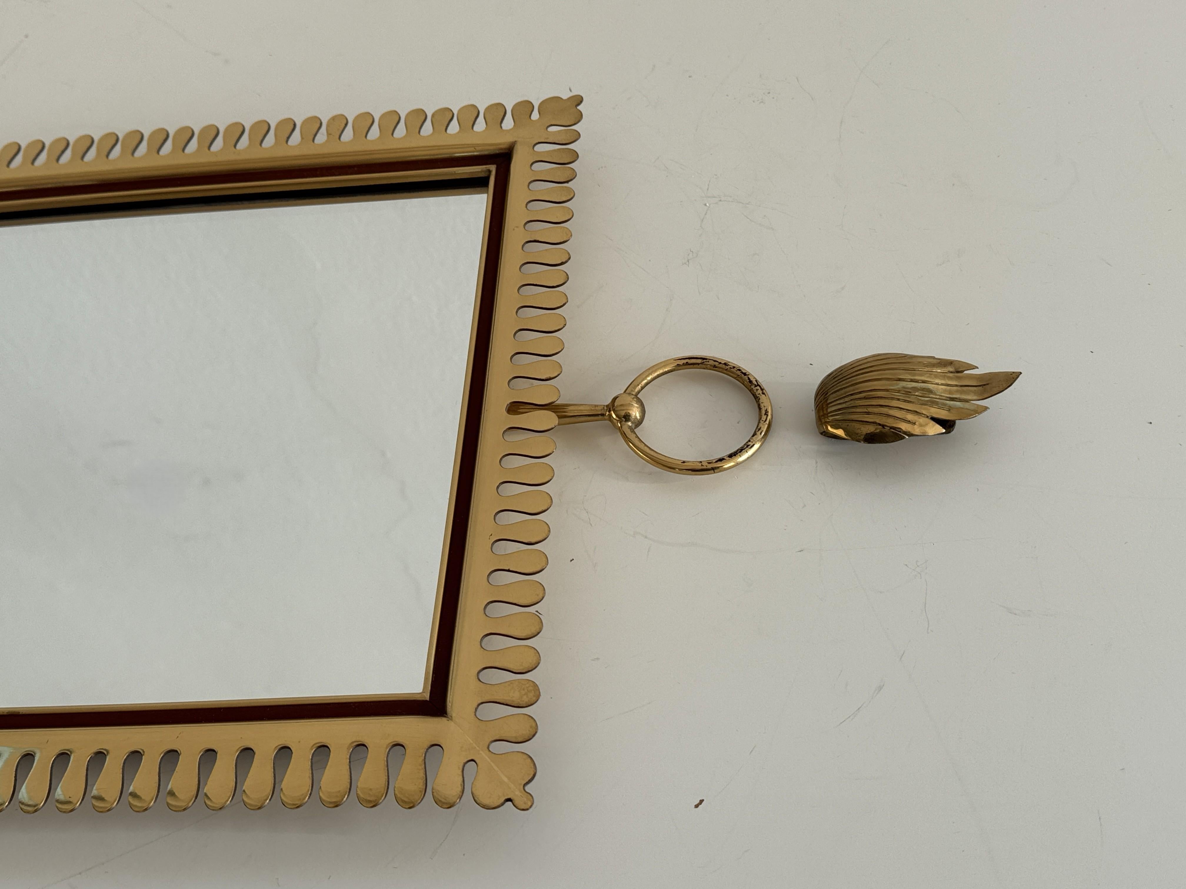 Miroir mural en laiton et verre de cristal par Vereinigte Werkstätten München, années 1970 en vente 7