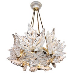 Brass and Crystal Lalique Champs Elysees Chandelier