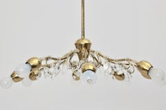 Luster aus Messing und Kristall, Mitte des Jahrhunderts, J. & L. Lobmeyr Wien, 1950er Jahre