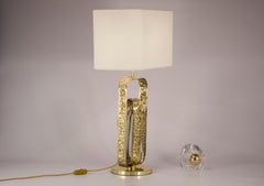 Lampe de table "Potter" en laiton et cristal