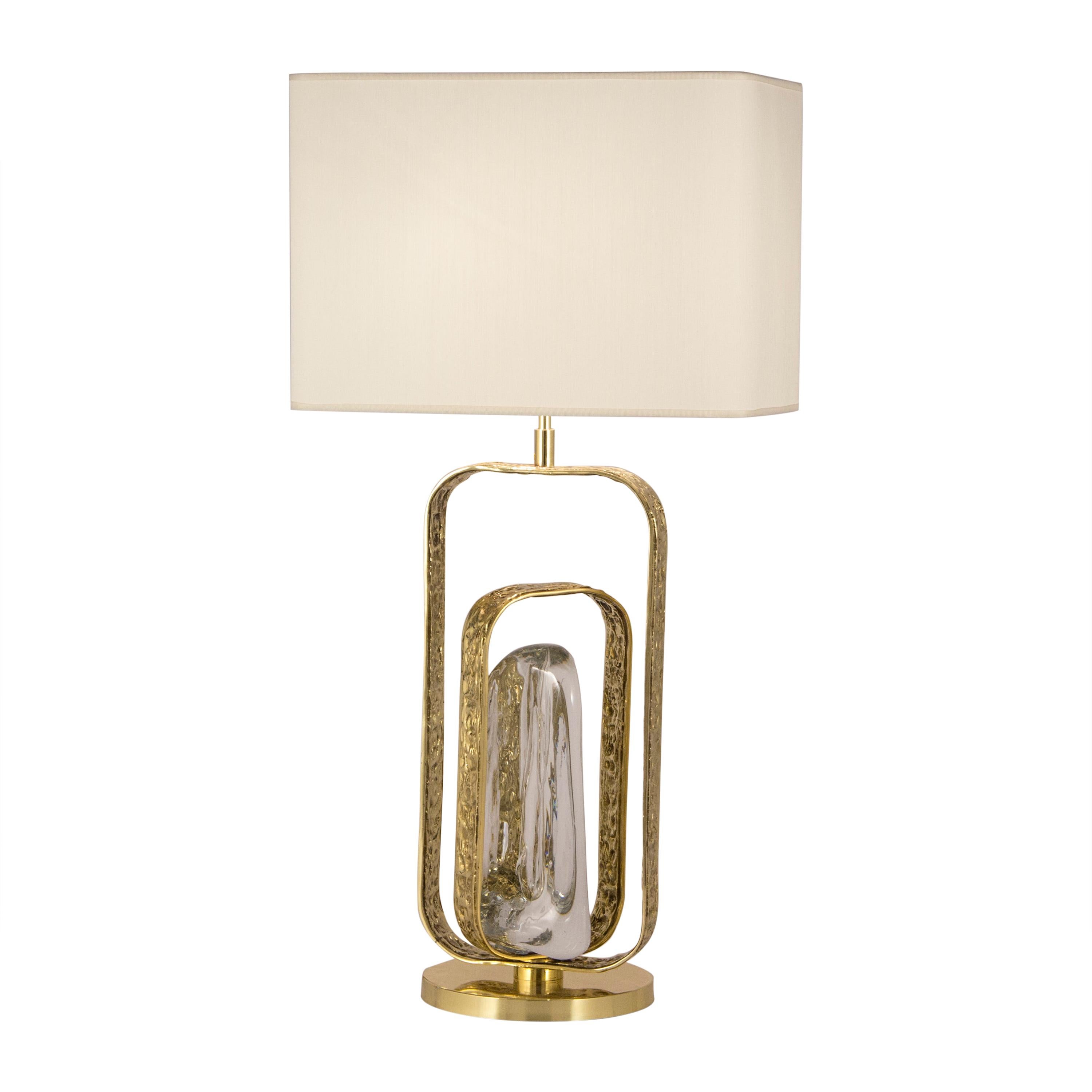 Brass and Crystal "Potter" Table Lamp