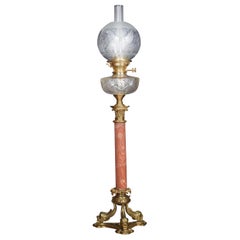 Brass and Cut-Glass Oil Lamp