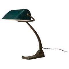 Brass and Enamel Bank Lamp