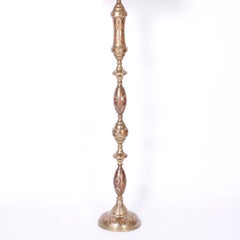 Brass and Enamel Floor Lamp