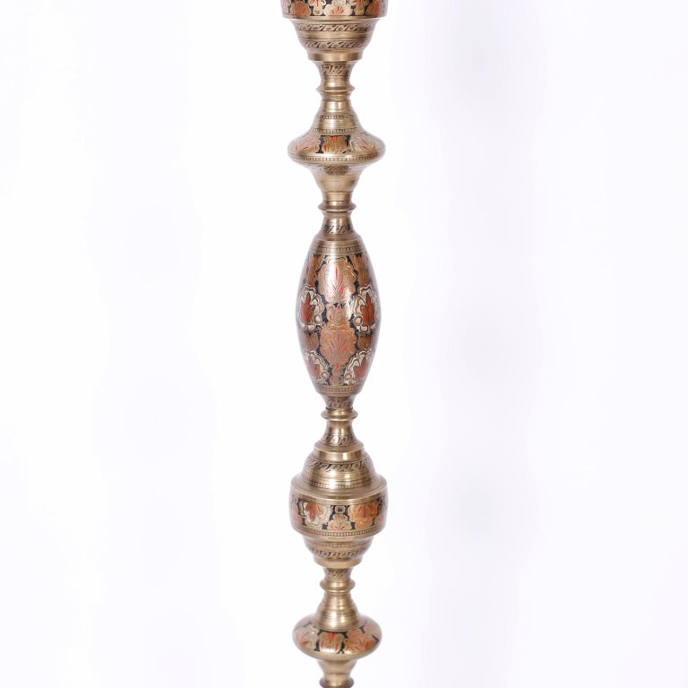 Brass and Enamel Floor Lamp For Sale at 1stDibs brass floor lamp