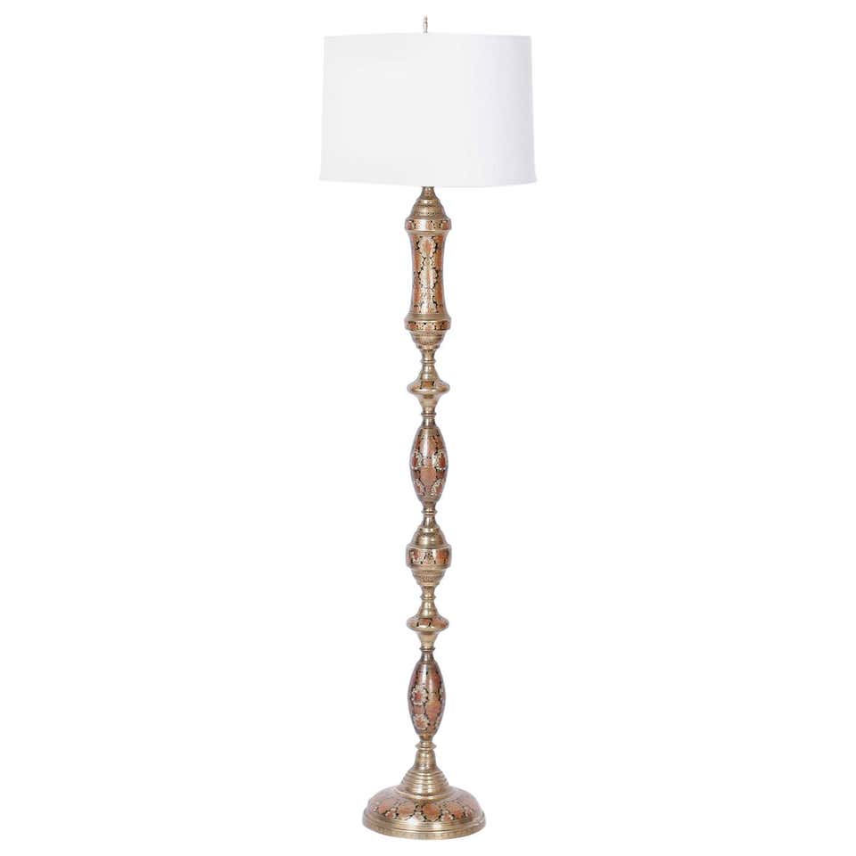 Brass and Enamel Floor Lamp For Sale at 1stDibs | brass floor lamp ...