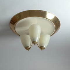 Montatura da incasso in ottone e vetro smaltato, anni '50