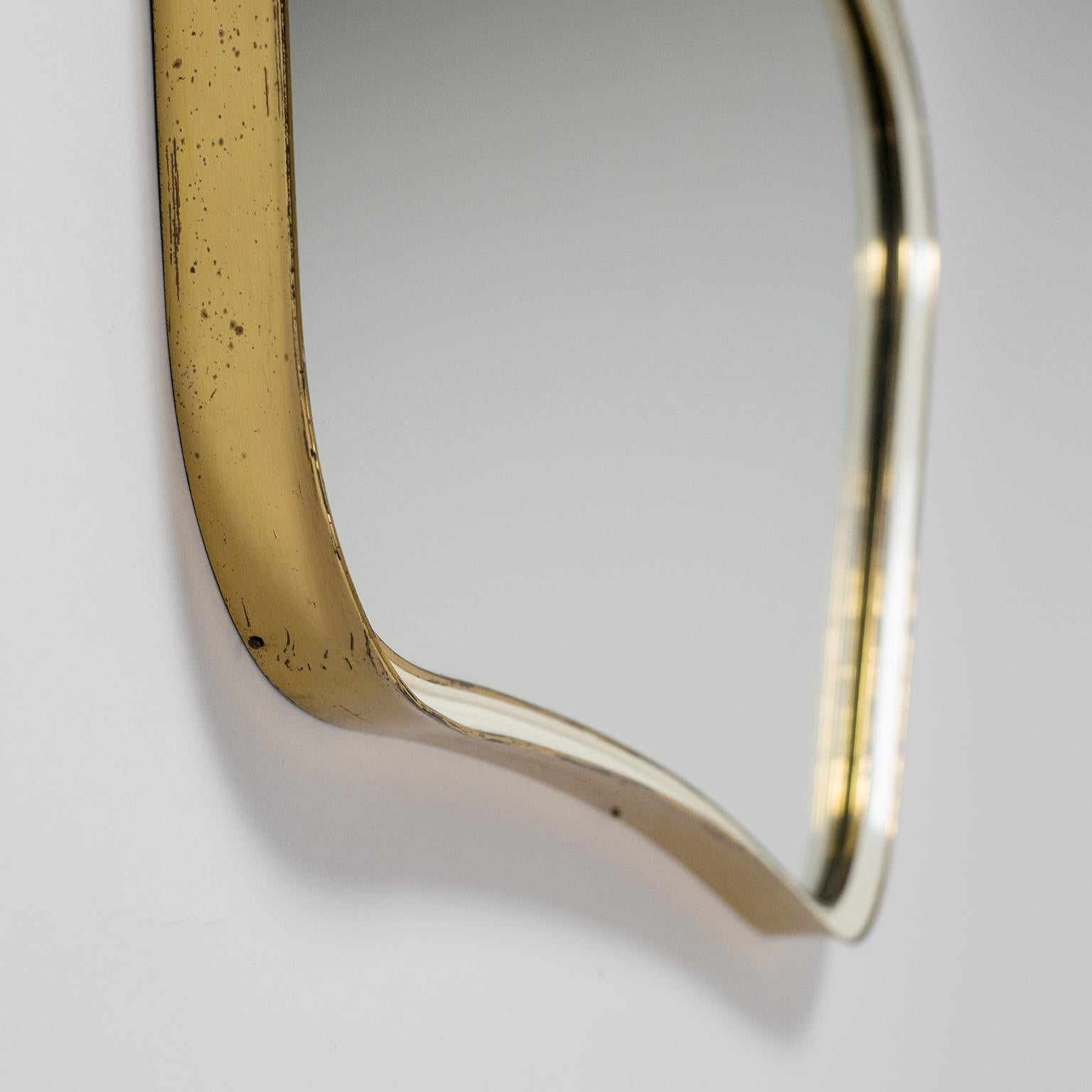 Mid-20th Century Brass and Enameled Mirror, 1950s