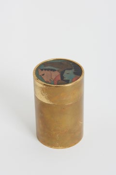 Brass and Enamelled Ceramic Box