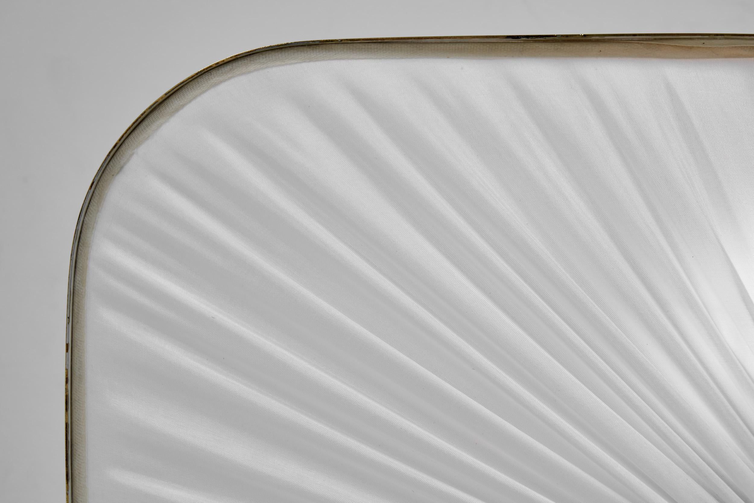 Brass and Fabric Ceiling Lamp by Itsu, Finland 1960s 7
