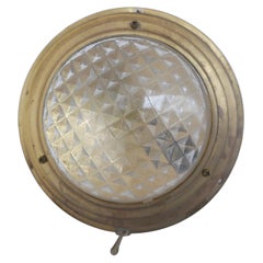 Brass and Faceted Glass Dutch Wall Lights '3'