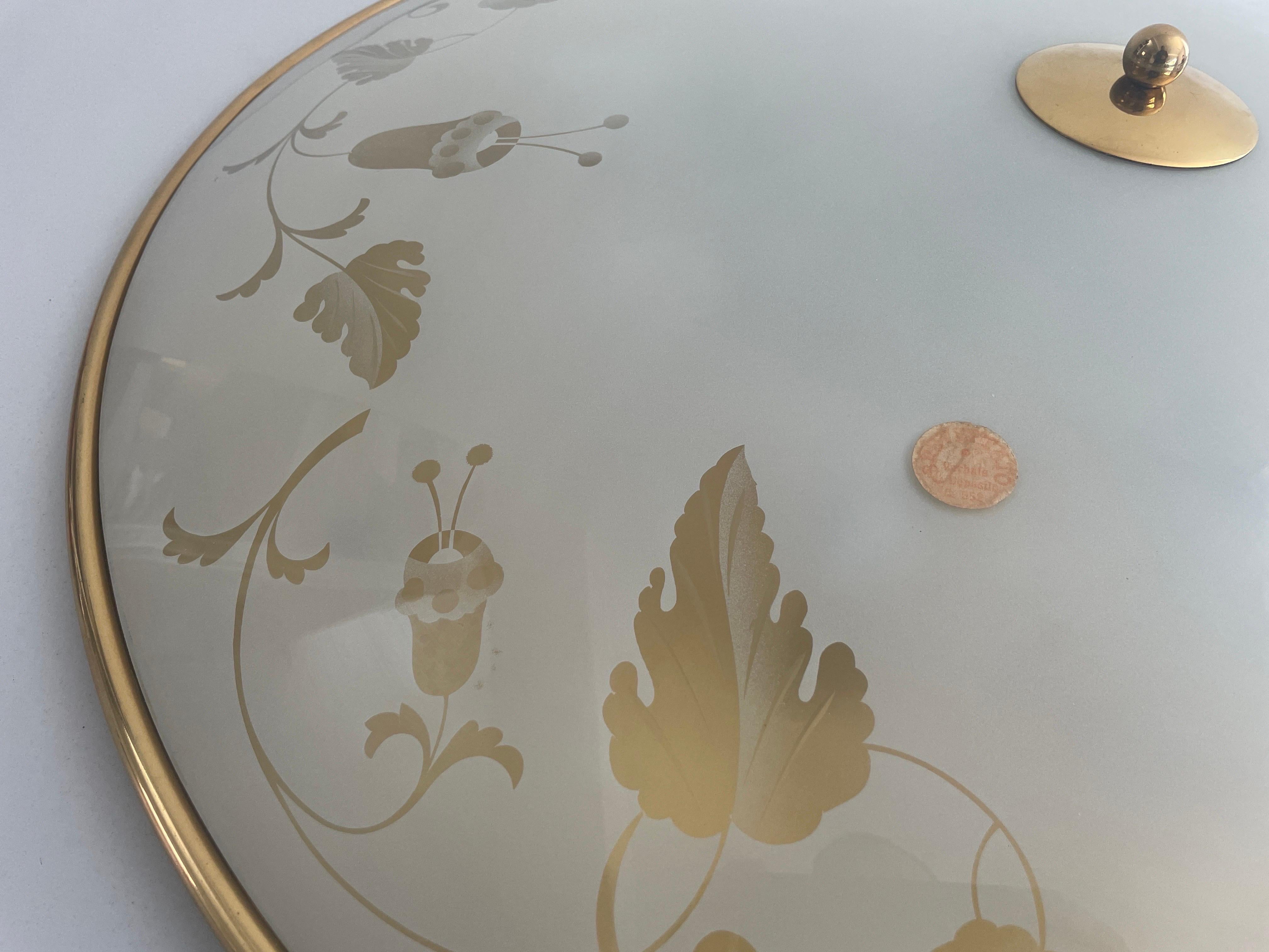 Monture de cinéma en laiton et motifs floraux en verre par Brevettato, années 1960, Italie en vente 4