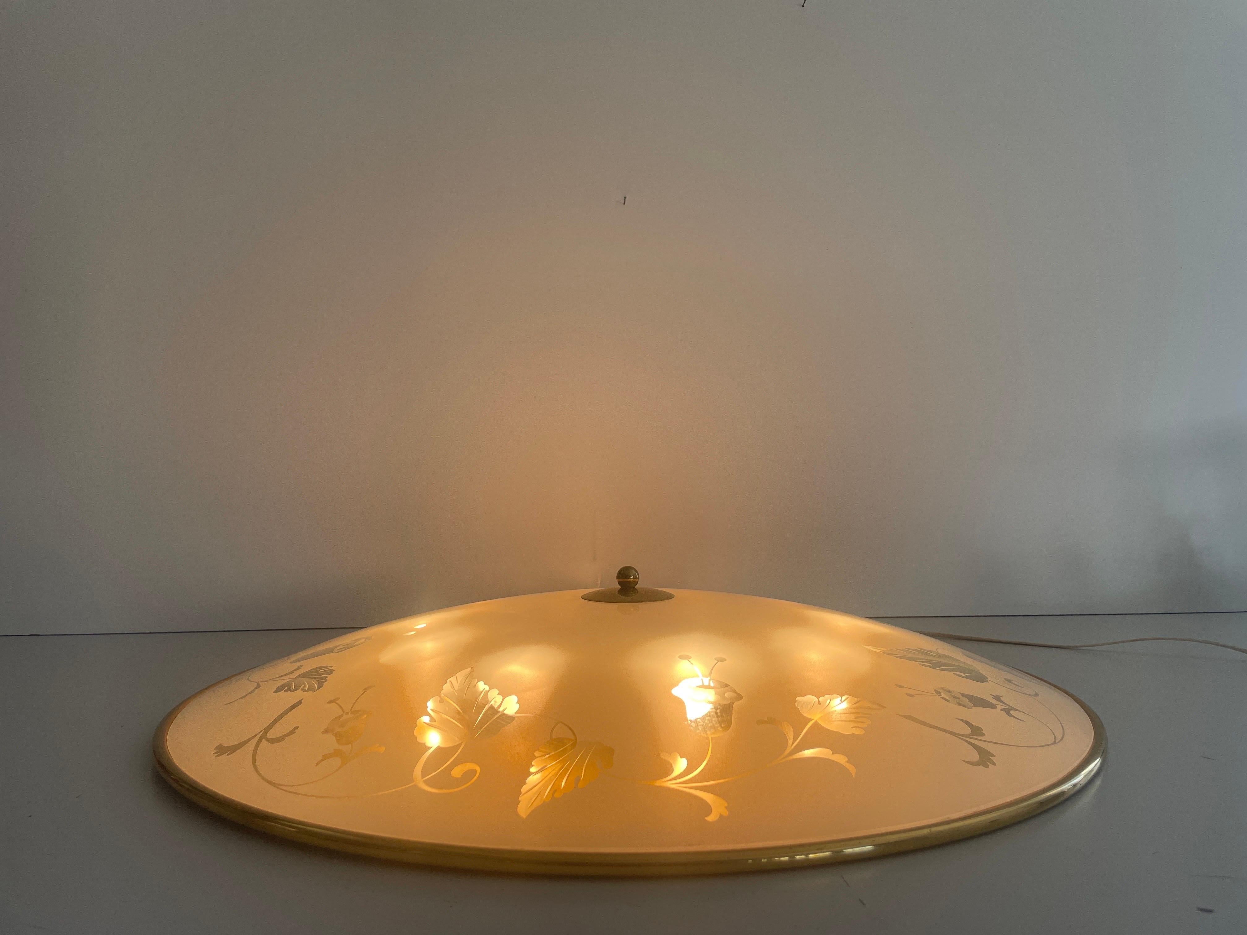 Monture de cinéma en laiton et motifs floraux en verre par Brevettato, années 1960, Italie en vente 6