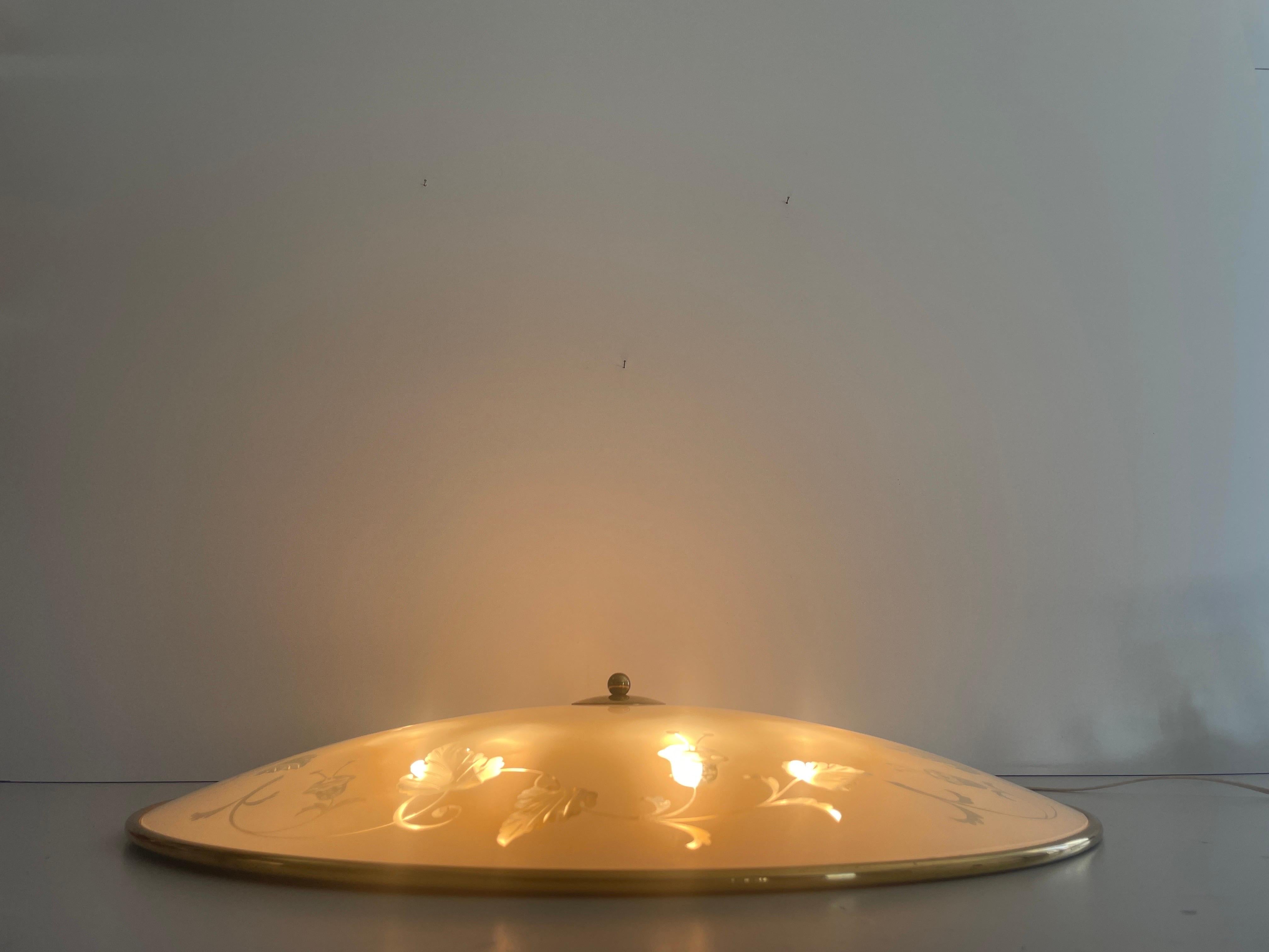 Monture de cinéma en laiton et motifs floraux en verre par Brevettato, années 1960, Italie en vente 7