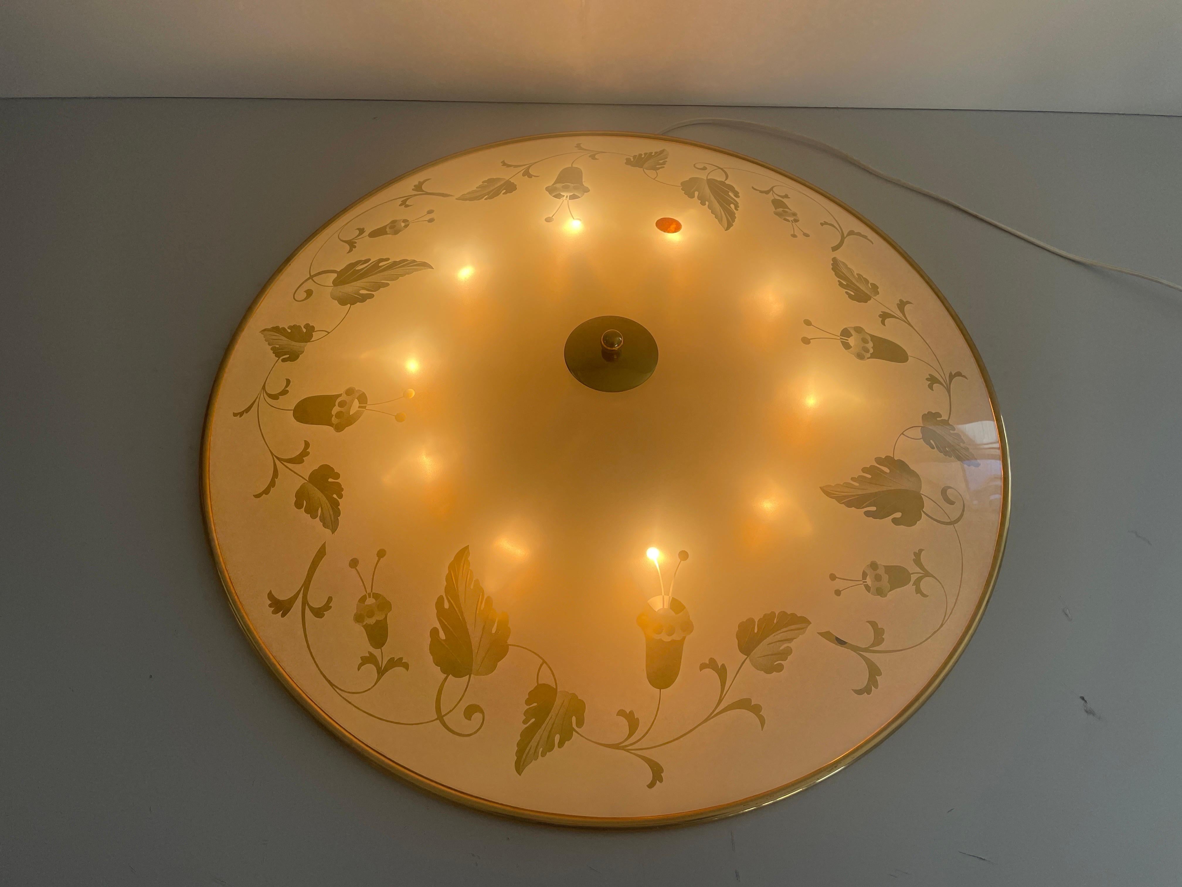 Monture de cinéma en laiton et motifs floraux en verre par Brevettato, années 1960, Italie en vente 8