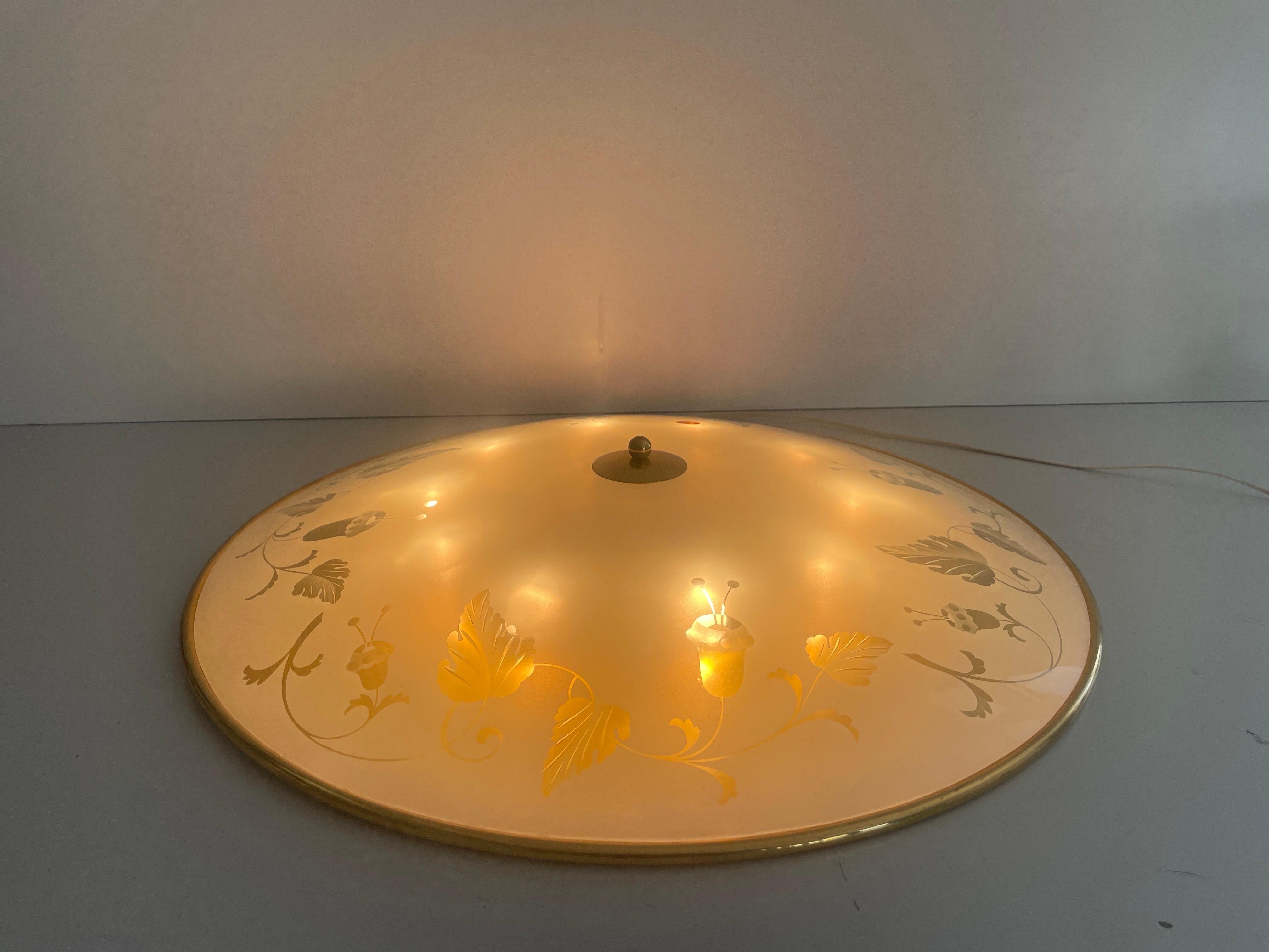 Monture de cinéma en laiton et motifs floraux en verre par Brevettato, années 1960, Italie en vente 9